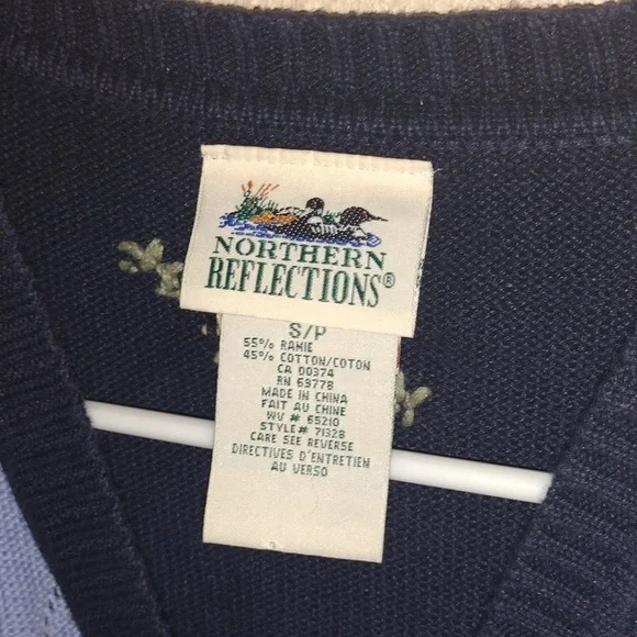 Vintage Northern Reflections Floral Embroidered Patchwork Cotton Blend Vest Knit - Picture 4 of 7
